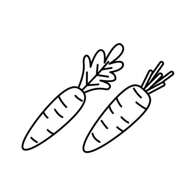 Anahat tarzında havuç simgeleri. Vektör Illustration