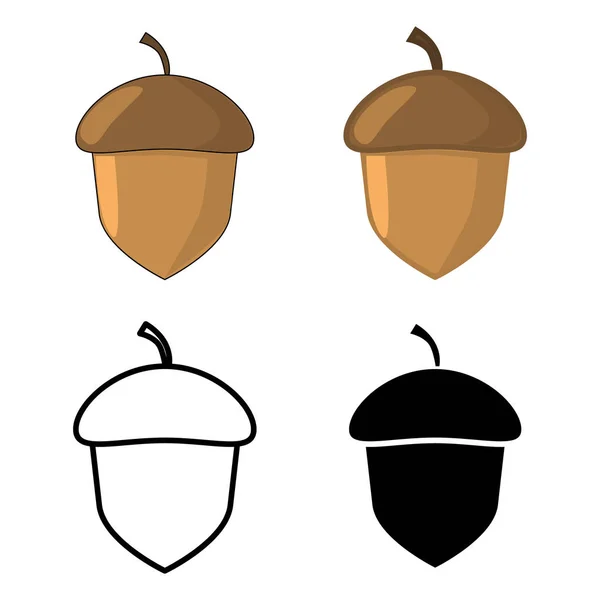 Acorn icons. Vector illustration — Stock Vector