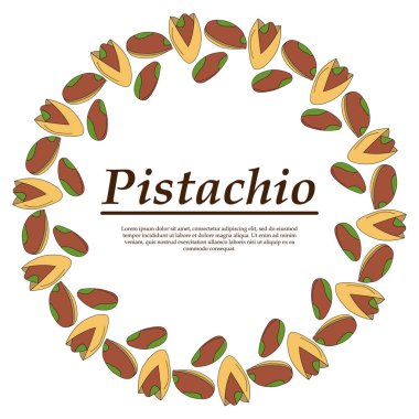 Karikatür tarzında vektör antep fıstığı logosu.