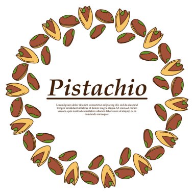 Karikatür tarzında vektör antep fıstığı logosu.