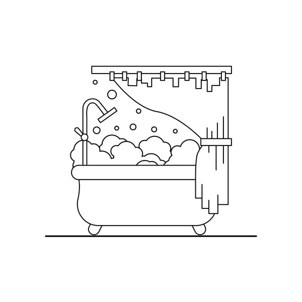 Bathtub vector flat icon. — Stock Vector