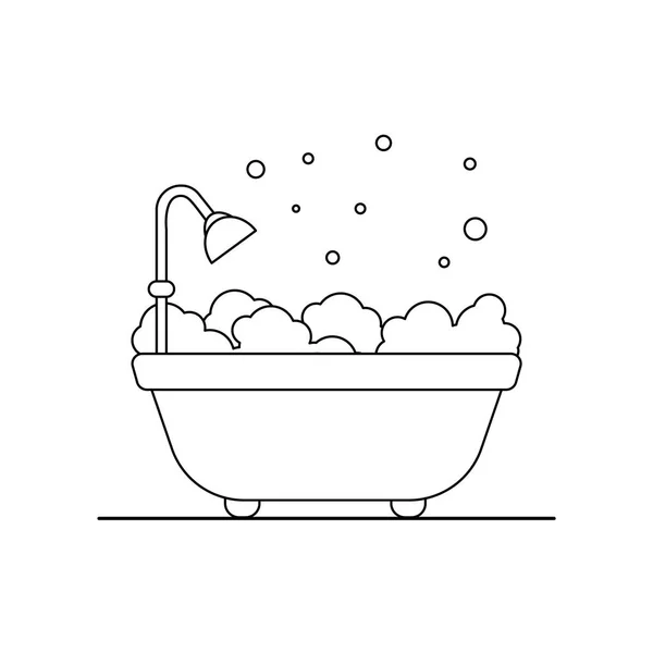 Векторная плоская иконка ванной. Контур ванной комнаты . — стоковый вектор
