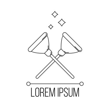 Sıhhi tesisat hizmeti, tasarım ve web için vektör anahat logosu.