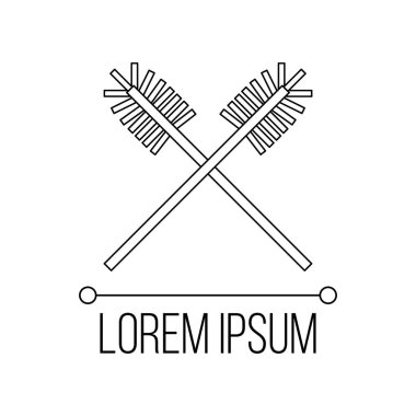 Sıhhi tesisat hizmeti, tasarım ve web için vektör anahat logosu.