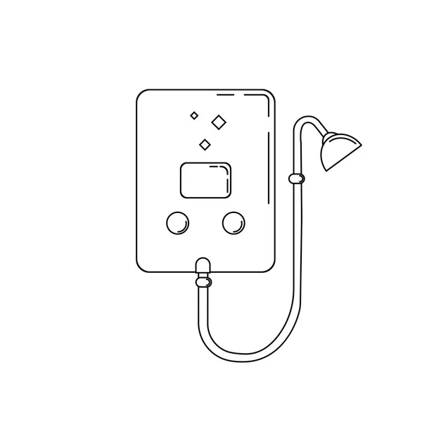 Vektorskizze Illustration des Kessels. Sanitärelemente für Design und Web. — Stockvektor