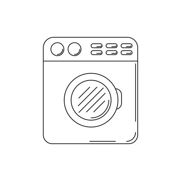Ícone do vetor da máquina de lavar. Ilustração de esboço de encanamento para design e web . — Vetor de Stock