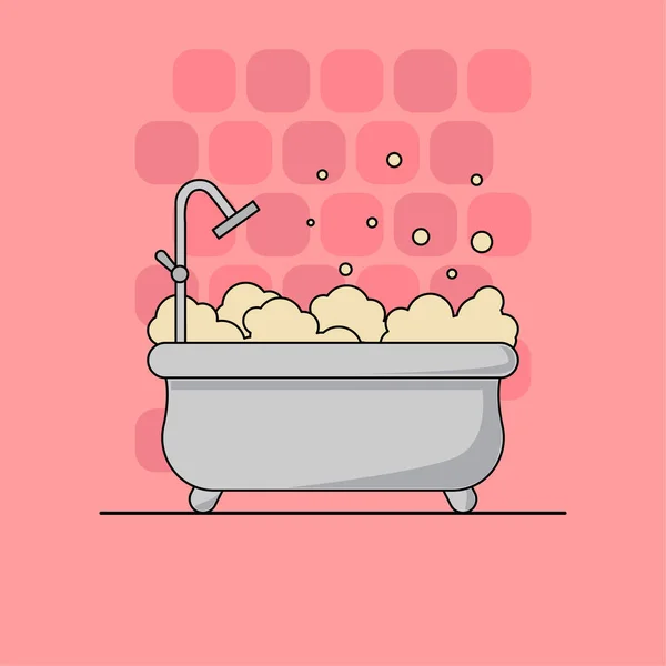 Vector platte badkamer illustratie. Loodgieters elementen voorontwerp en Web. — Stockvector
