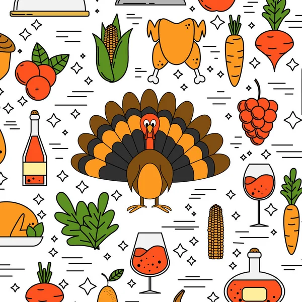 Thanksgiving card concept. Vector illustration for design and web — Stock Vector