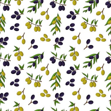 Zeytin pürüzsüz desen. Tasarım, ağ ve dekor için vektör illüstrasyonu