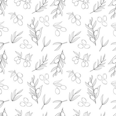 Zeytin pürüzsüz desen. Tasarım, ağ ve dekor için vektör illüstrasyonu