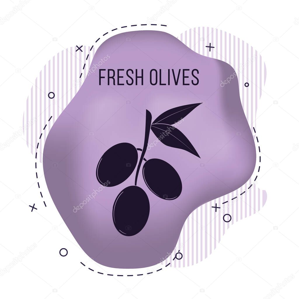 Vector banner with olive branch. Illustration for design, web and decor