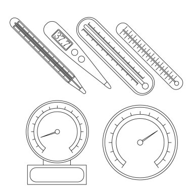 Düz biçimli ilaç termometreleri.