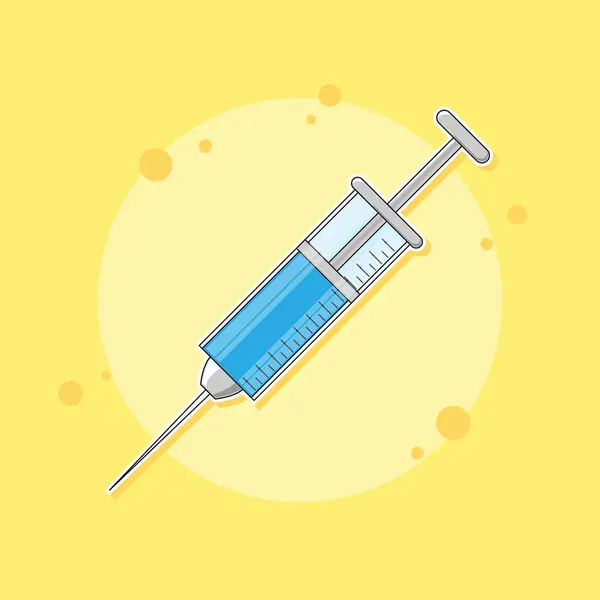 Injectiespuit in platte stijl. Vector gezondheidszorg illustratie voor ontwerp — Stockvector