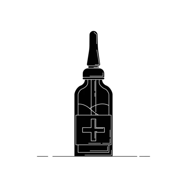 Tubo con el icono simple medicamento. Ilustración vectorial para diseño — Archivo Imágenes Vectoriales