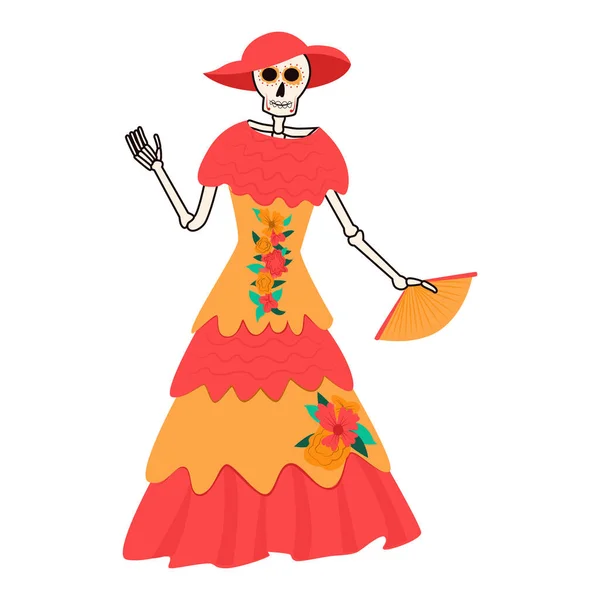 Dia Los Muertos Tradicional Ilustración Mexicana Dibujos Animados Vectoriales Halloween — Archivo Imágenes Vectoriales