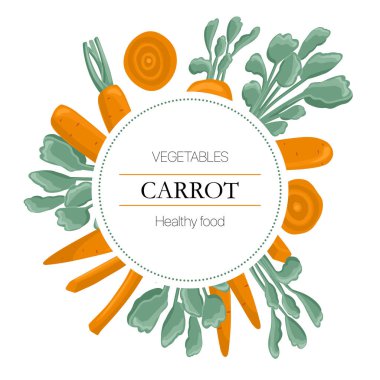 Sonbahar tarım pazarı tasarımı için karikatür tarzında havuç dilimler.