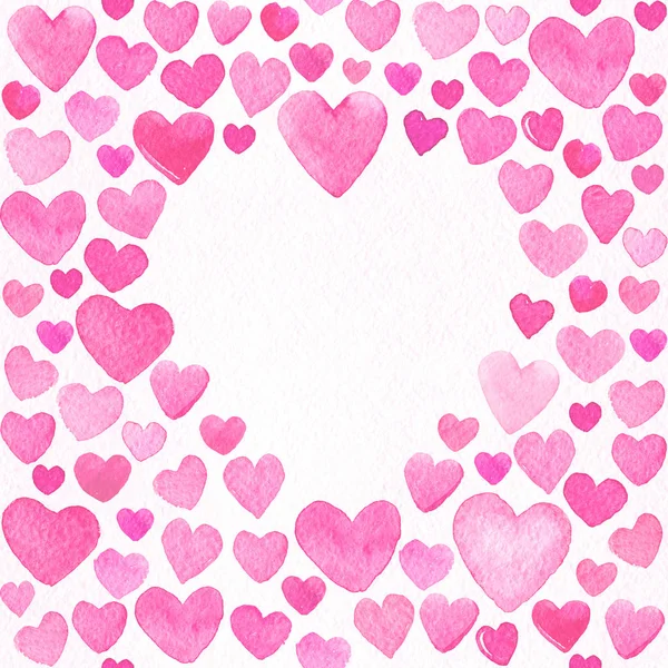 Valentine aşk kalp kartı suluboya desen arka plan sorunsuz — Stok fotoğraf