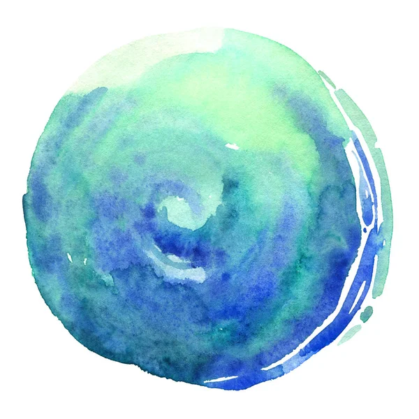 Texture abstract circle turn paper watercolor paint isolated blu — Stock Photo, Image