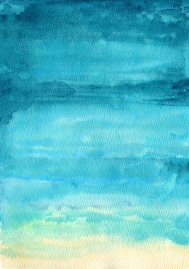 Doku deniz deseni suluboya gökyüzü yaz