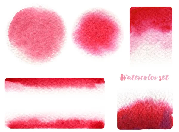 Background texture rough red watercolor set isolated — Stock Photo, Image