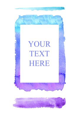 Soyut çerçeve kağıt kartpostal sunumu metin boyası lekesi mavi nötr beyaz tasarım izole dikdörtgen