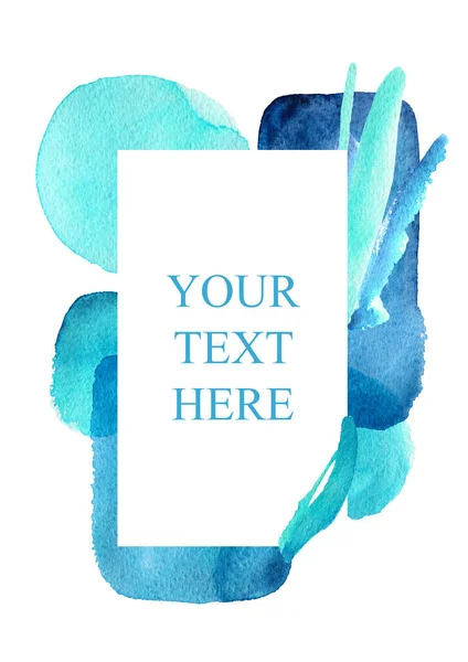 Frame Abstract Background Illustration Texture Place Text Watercolor Stain Blot — Stock Photo, Image