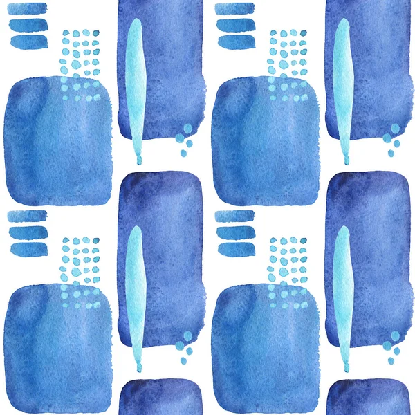 Vzor Geometrické Abstraktní Modrá Skvrna Tečka Pruh Vertikální Mořská Akvarel — Stock fotografie