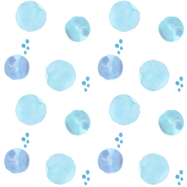 Circle Dot Polka Dot Patroon Naadloos Herhalen Blauw Minimalisme Aquarel — Stockfoto