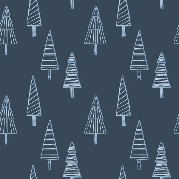 Árvore Natal Ano Novo Floresta Noite Selvagem Abstrato Minimalismo Linha — Fotografia de Stock