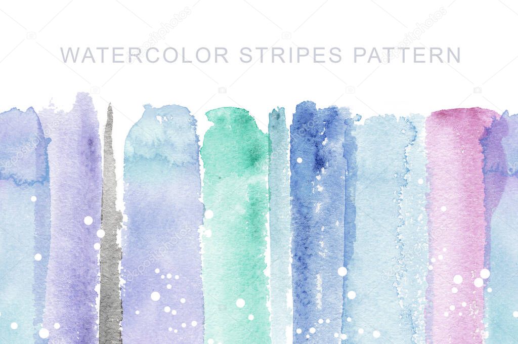 Lines Stripes paint brush pattern place of text multicolor dot blot watercolor rough paper light isolated