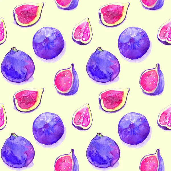 Fig Fruit Tropische Slice Zoete Zomer Zonnig Blauw Gele Kleur — Stockfoto