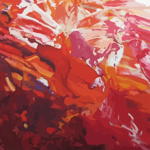 Fondo Abstracto Creativo Pinturas Acrílicas Mixtas Rojas Blancas — Vector de stock
