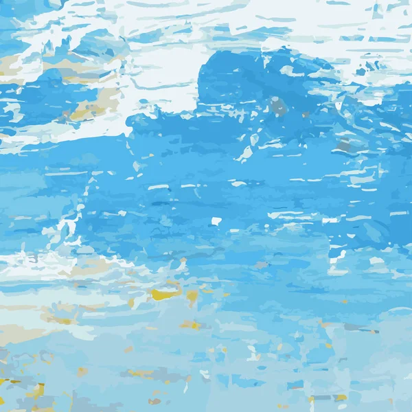 Vacker Akvarell Hand Målning Illustration Blå Akryl Bakgrund Sky — Stock vektor
