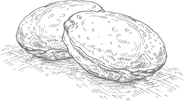 Illustration Indiska Gujarati Mat Puri Eller Poori Hemlagad Indisk Potatis — Stock vektor