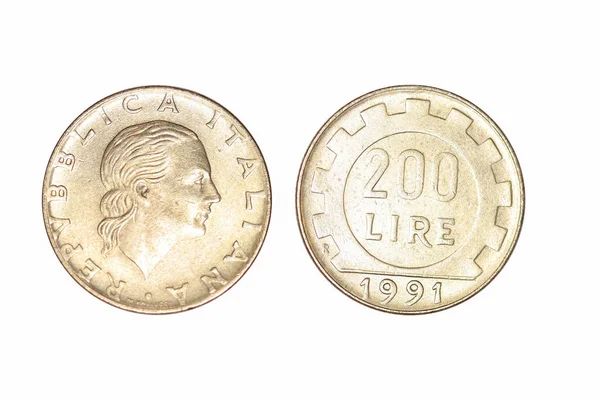 Landets Gamla Metall Pengar 1991 Italien — Stockfoto