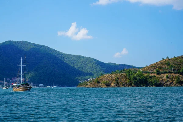 Yachts Mer Bleus Baies Fethiye Mugla Turquie — Photo