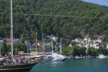Mavi deniz yat, Fethiye, Mugla, Turkey körfezler