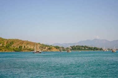 Mavi deniz yat, Fethiye, Mugla, Turkey körfezler