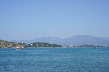 Mavi deniz yat, Fethiye, Mugla, Turkey körfezler