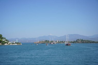 Mavi deniz yat, Fethiye, Mugla, Turkey körfezler