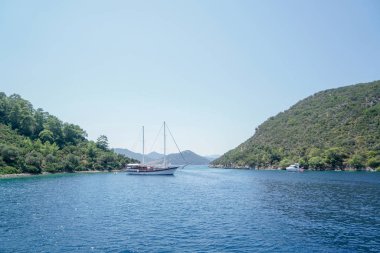 Mavi deniz yat, Fethiye, Mugla, Turkey körfezler