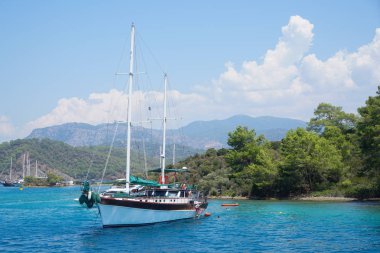 Mavi deniz yat, Fethiye, Mugla, Turkey körfezler