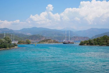 Mavi deniz yat, Fethiye, Mugla, Turkey körfezler