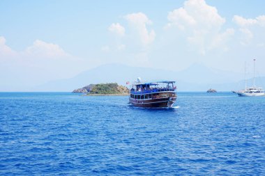 Mavi deniz yat, Fethiye, Mugla, Turkey körfezler