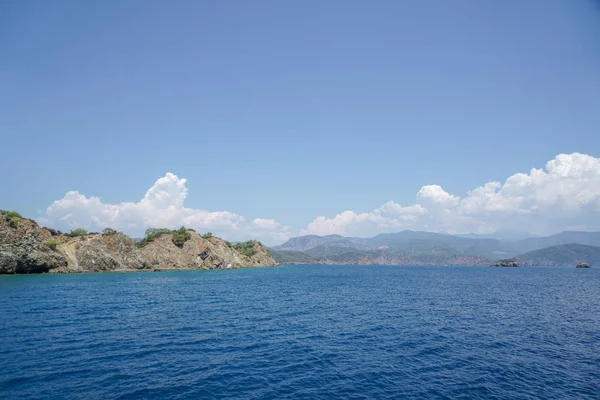 Modré Moře Jachty Zálivy Fethiye Mugla Turecko — Stock fotografie