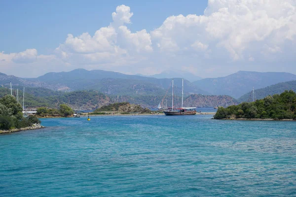 Kék Tenger Jachtok Öblök Fethiye Mugla Törökország — Stock Fotó