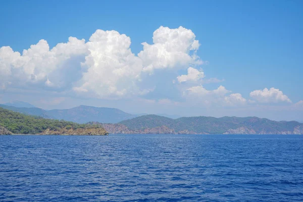 Modré Moře Jachty Zálivy Fethiye Mugla Turecko — Stock fotografie