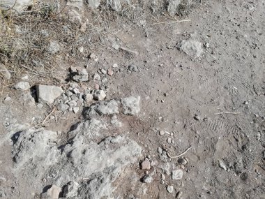 Yakın çekim taşlı toprak dokusu