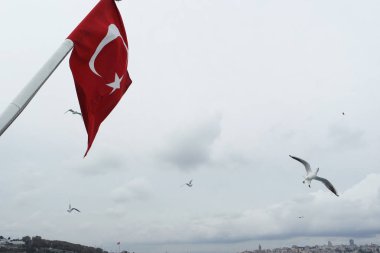 Gökyüzünde Türk bayrağı