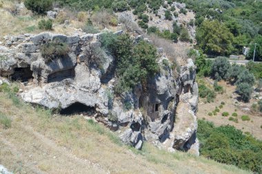 Nekropolis Hierapolis antik şehir manzaralı, fethiye, Muğla, Türkiye